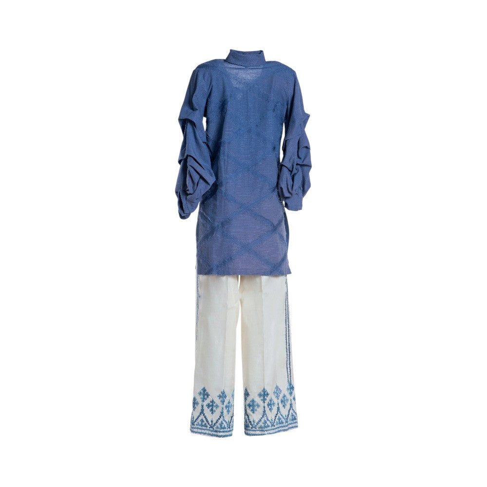 Pre-owned Rema & Sherbano Casual Shalwar Kameez in Sky Blue / Baby Blue, Cotton, Good