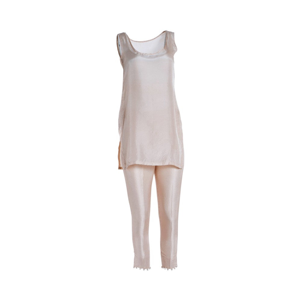 Pre-owned Saira Shakira Formals Shaadi Outfit in Cream / Beige / Nude, Silk / Pure Silk, Like New