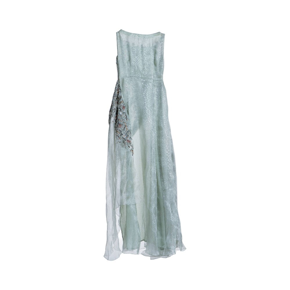 Pre-owned Ayesha & Usman Formals Shaadi Outfit in Sky Blue / Baby Blue, Net / Tulle, Like New