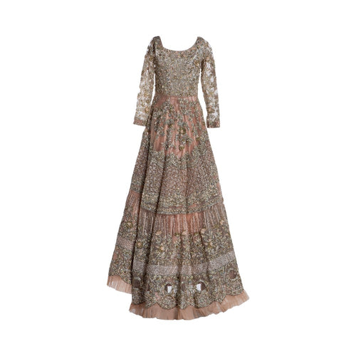 Pre-owned Saira Shakira Bridal Bridal Outfit in Orange / Rust / Terracotta, Silk / Pure Silk, Like New