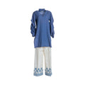 Pre-owned Rema & Sherbano Casual Shalwar Kameez in Sky Blue / Baby Blue, Cotton, Good