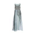 Pre-owned Ayesha & Usman Formals Shaadi Outfit in Sky Blue / Baby Blue, Net / Tulle, Like New